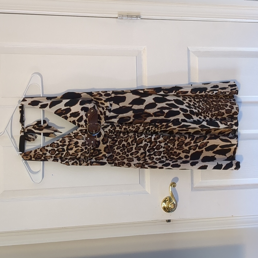 Women's Cache Leopard halter dress size M